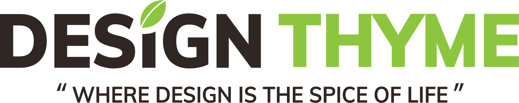The logo for design thyme where design is the spice of life