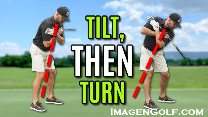 A man is swinging a golf club on a golf course.