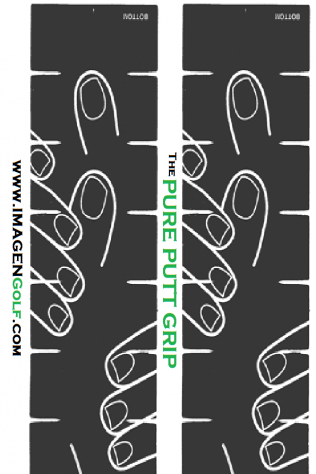 The pure putt grip is shown on a black background