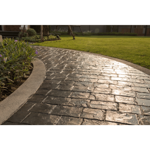 stamped concrete walkway