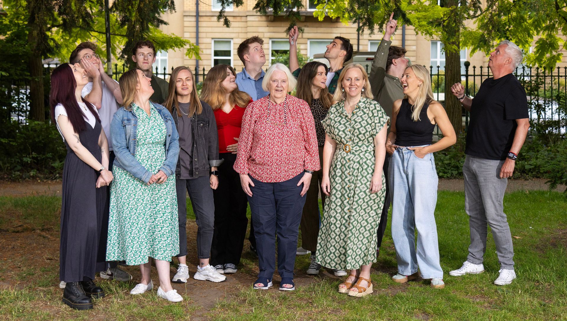Colleagues from CH Video assemble for a celebratory photoshoot