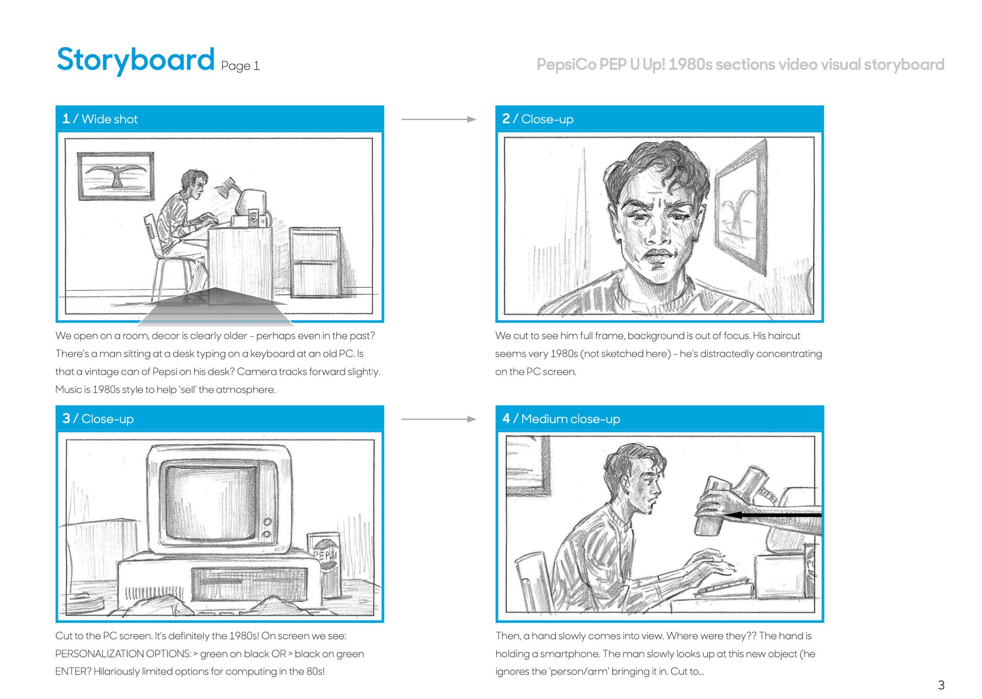 A black and white drawing of a man sitting at a desk.