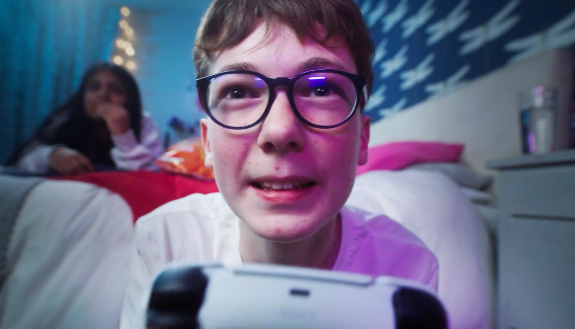 A boy playing video games