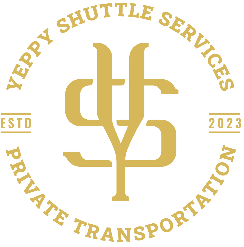 A logo for Yeppy Shuttle Services private transportation in Cape Coral and Fort Myers.