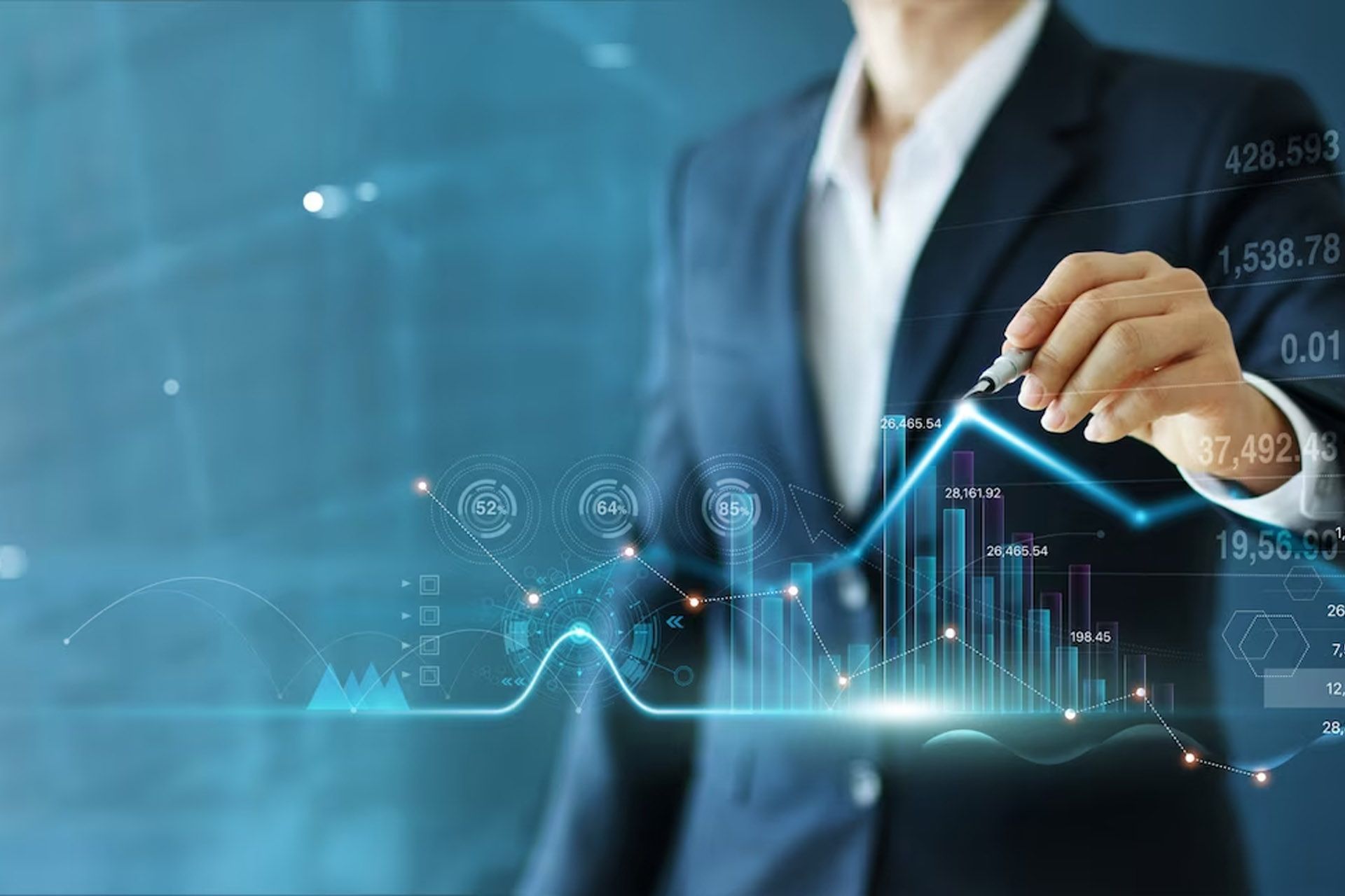 Salgskurve som peker oppover