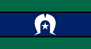 A flag with a horseshoe and a star on it.