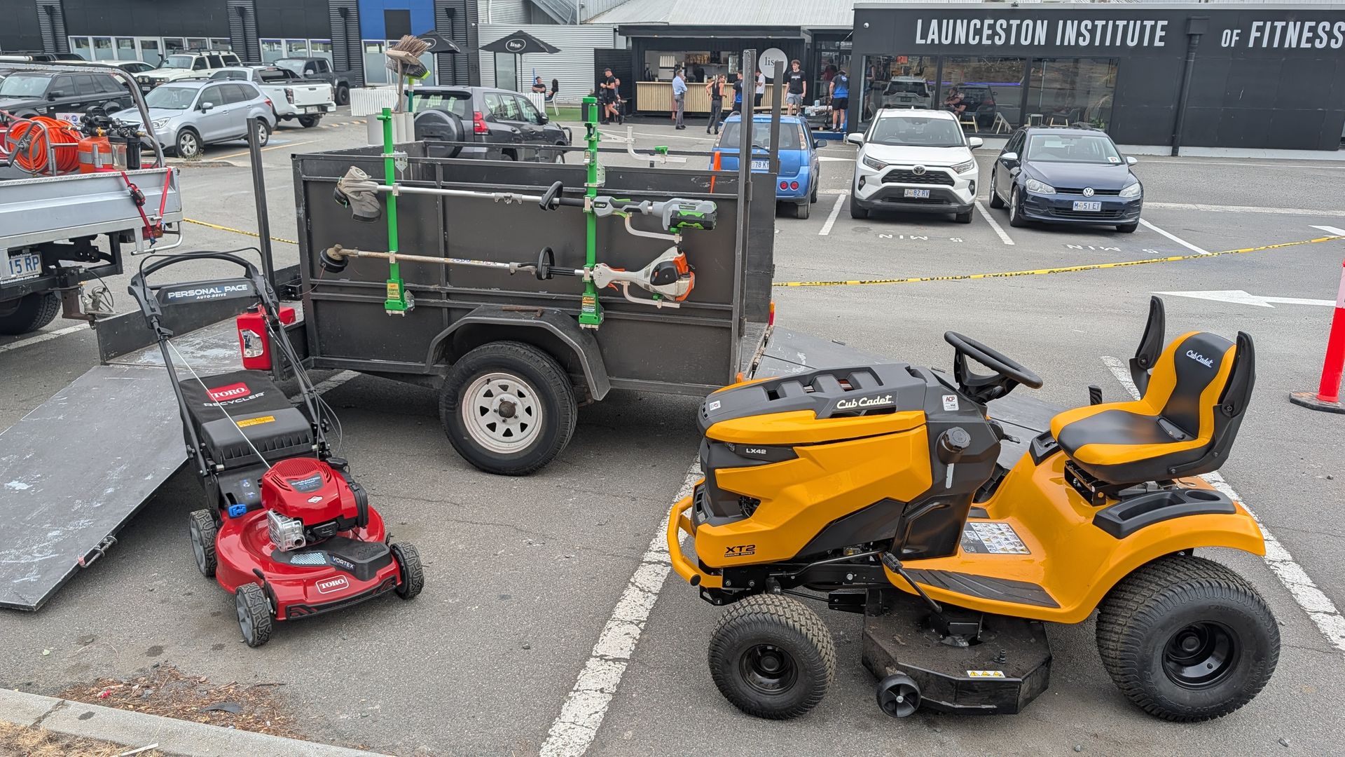 Mowbuddy Lorenzo standing outside his trailer