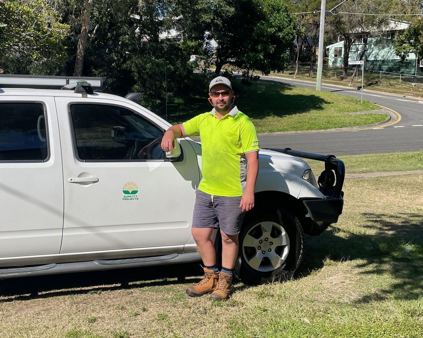 Mowbuddy Mitchell standing outside his ute