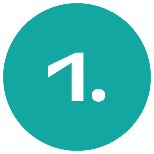 A blue circle with a white number 1 inside of it.