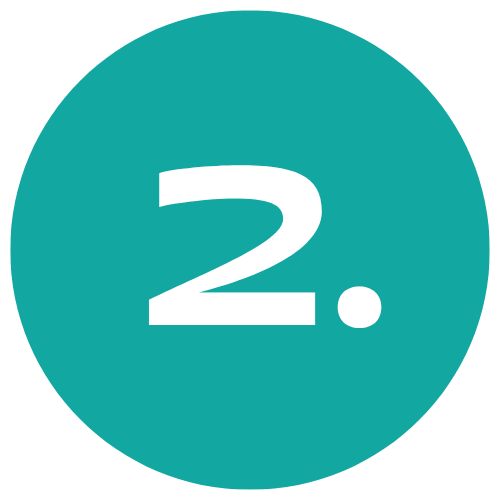 A blue circle with the number 2 inside of it.