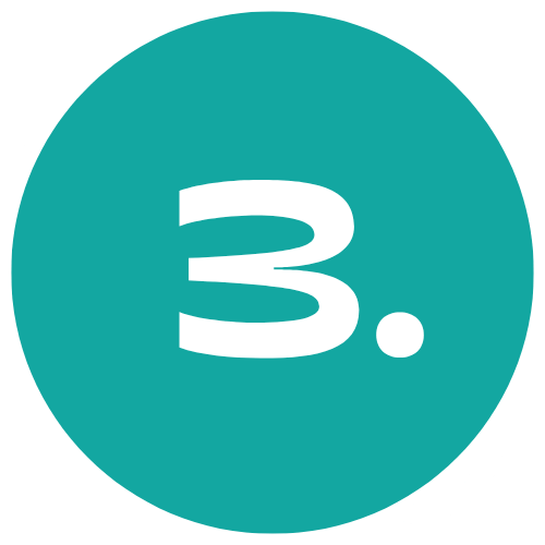 A blue circle with the number three inside of it.