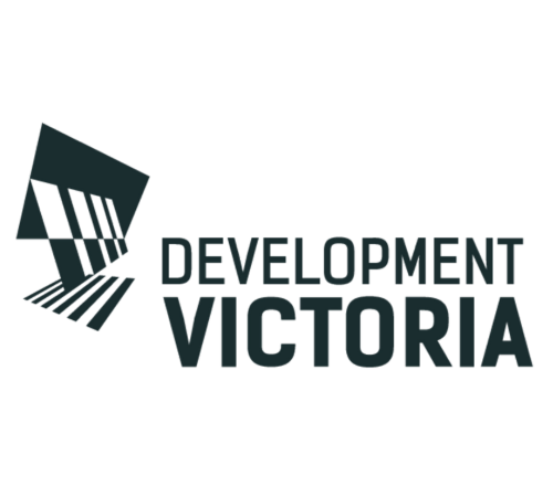 The development victoria logo is a black and white logo on a white background.