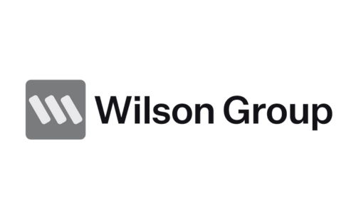 The wilson group logo is a black and white logo on a white background.