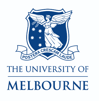A logo for the university of melbourne with an angel on it