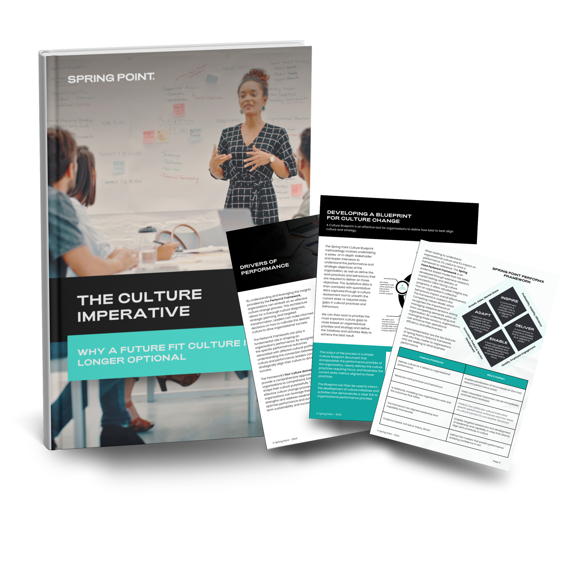 A black and white photo of a book titled a revolution in organizational culture.