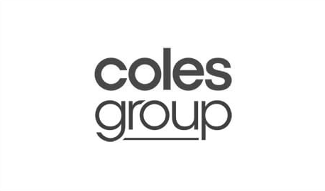 The coles group logo is a black and white logo on a white background.