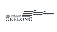 The logo for the city of greater geelong is black and white.