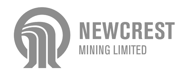 A black and white logo for newcrest mining limited.