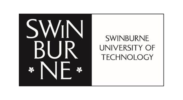 A black and white logo for swinburne university of technology