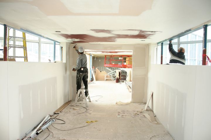 Electrician checking the circuit board