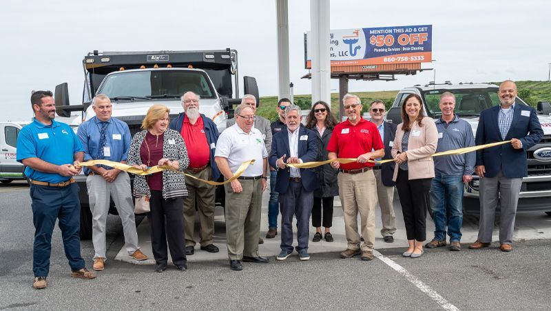 Ribbon cutting ceremony for the first person to bring Renewable Propane to the State of Connecticut, President of Hocon Gas, Dave Gable