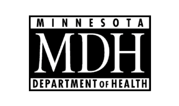 Minnesota Department of Health logo: Black and white text,