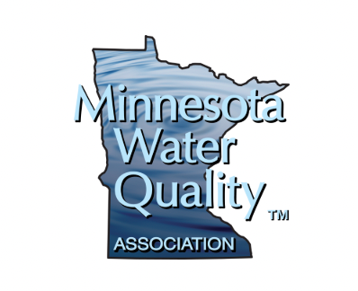 Logo: Minnesota outline with water texture,