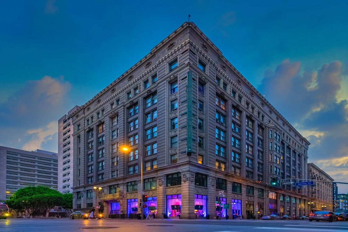 Exterior building view of HWH Luxury Living in Downtown Los Angeles