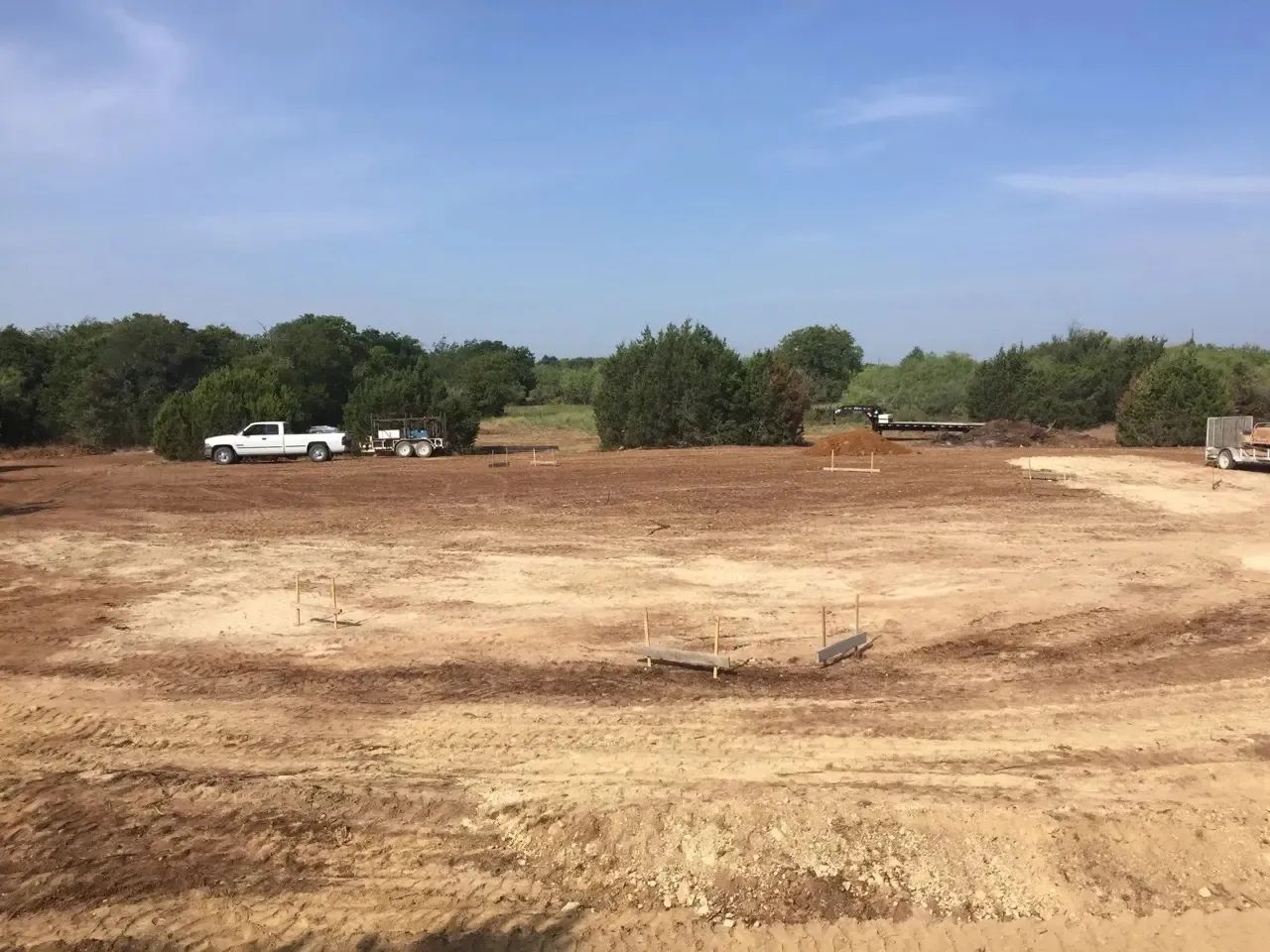 Pre-construction site preparation near Pflugerville, TX.