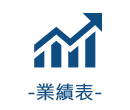 A blue graph with an arrow pointing up.