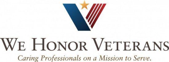 the logo for we honor veterans caring professionals on a mission to serve .
