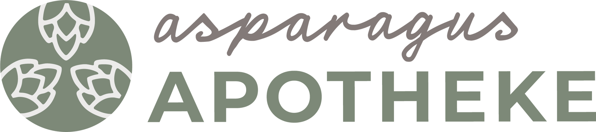 Ein Logo für die Spargel-Apotheke mit einem Bild von Spargel darauf.