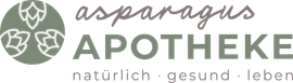 Ein Logo für die Spargelapotheke mit einem Bund Spargel darauf