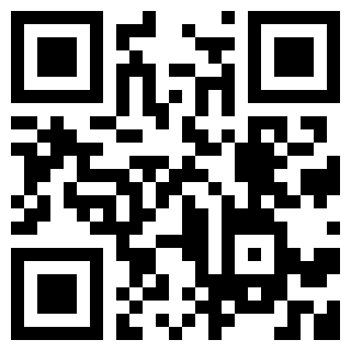 Ein schwarz-weißer QR-Code auf weißem Hintergrund