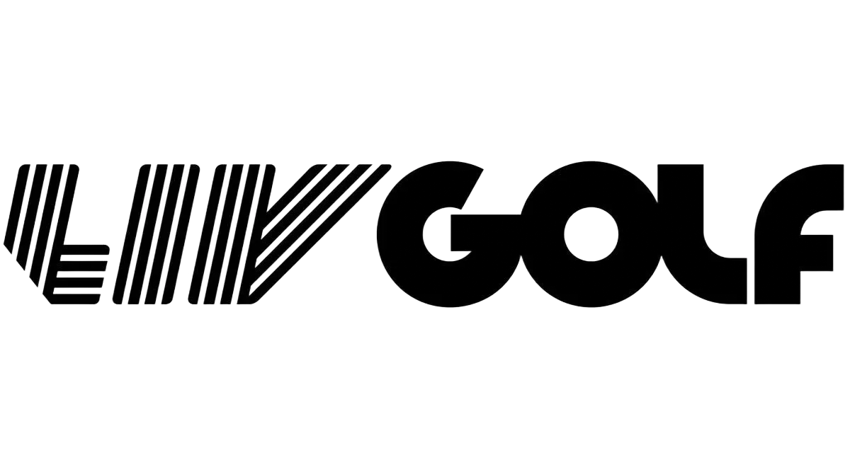 The black logo for LIV Golf, featuring the stylized letters