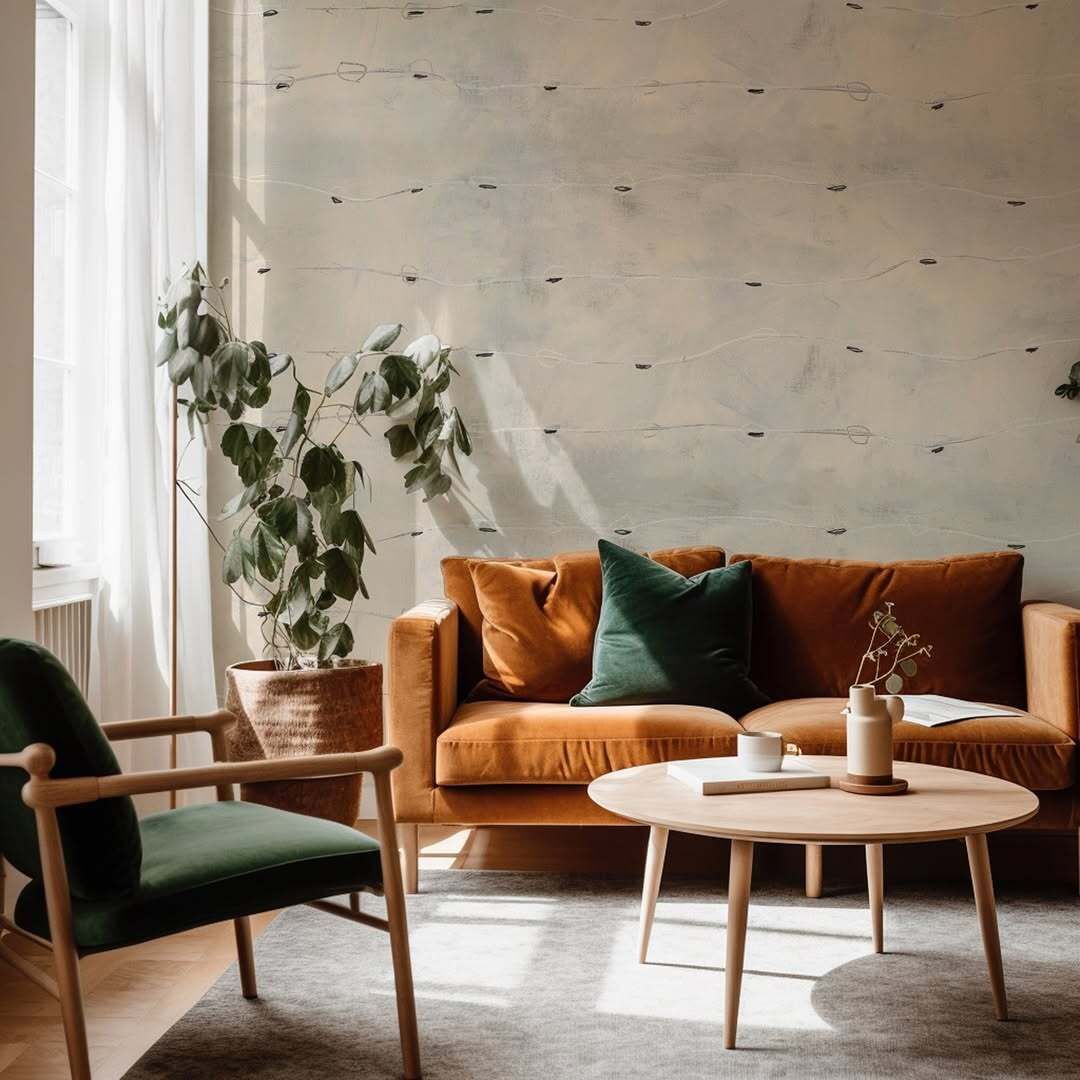 A close-up view of light-colored, sheer fabric with a subtle grid pattern and scattered small, dark, horizontal dashes.