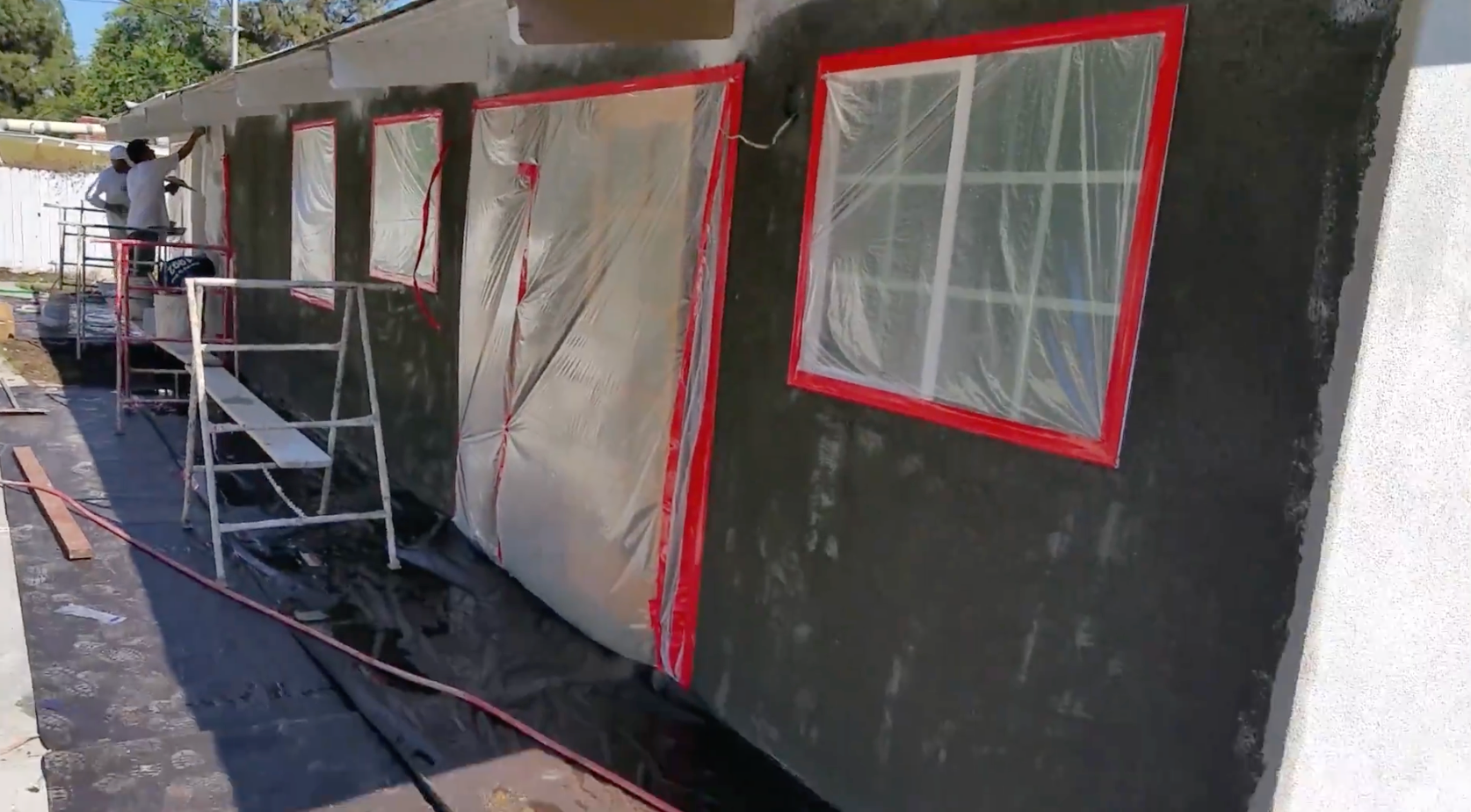 new stucco project on exterior of home.