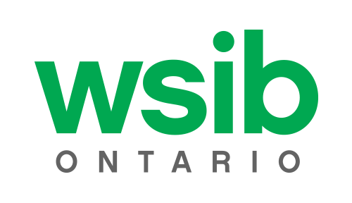 The logo for wsib ontario is green and white on a white background.