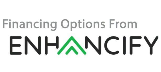 A logo for financing options from enhancey with a green arrow