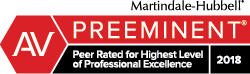 Martindale hubbell has been peer rated for highest level of professional excellence