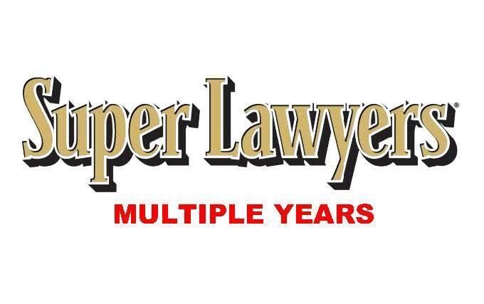 The logo for super lawyers multiple years is on a white background.