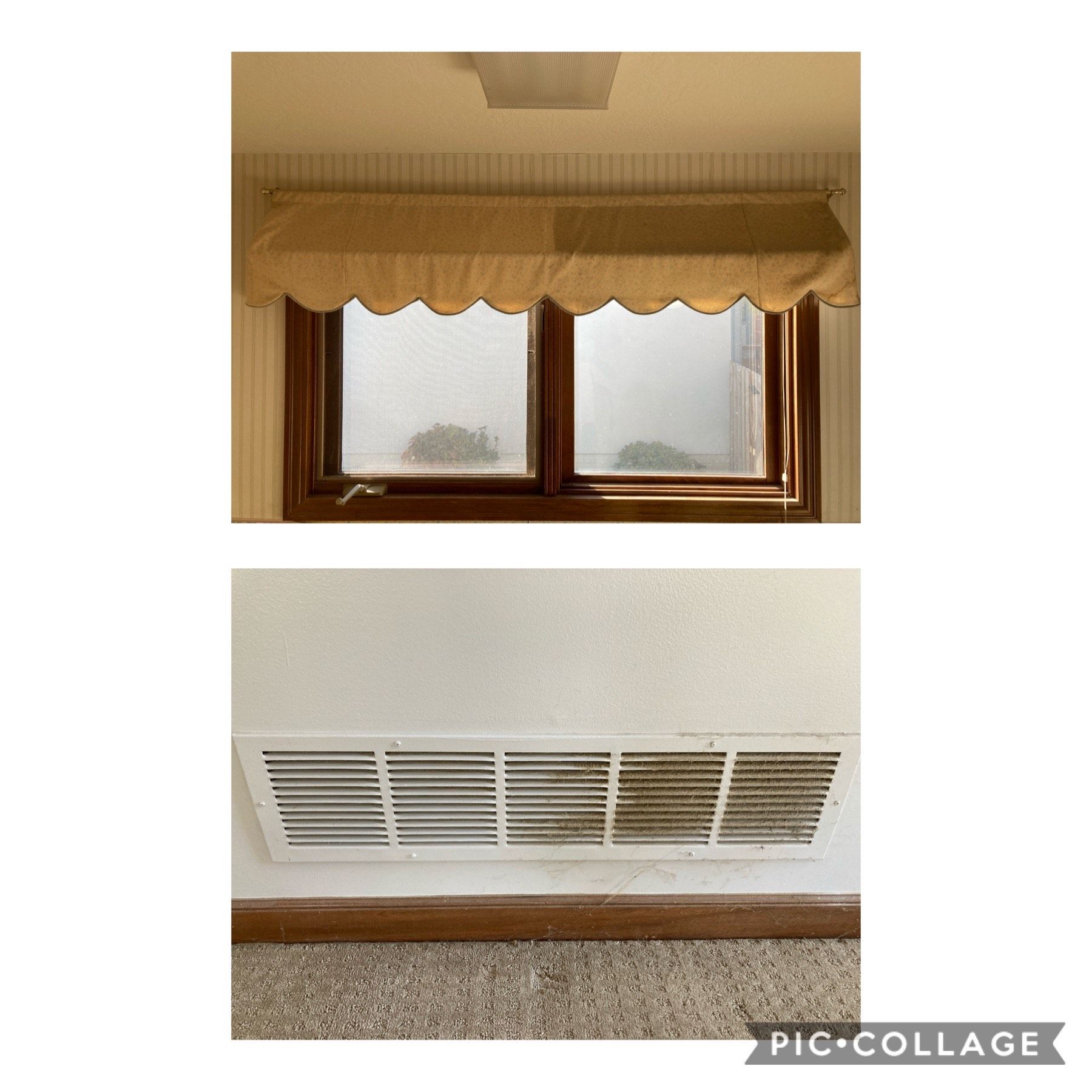 A picture of a window and a picture of an air vent