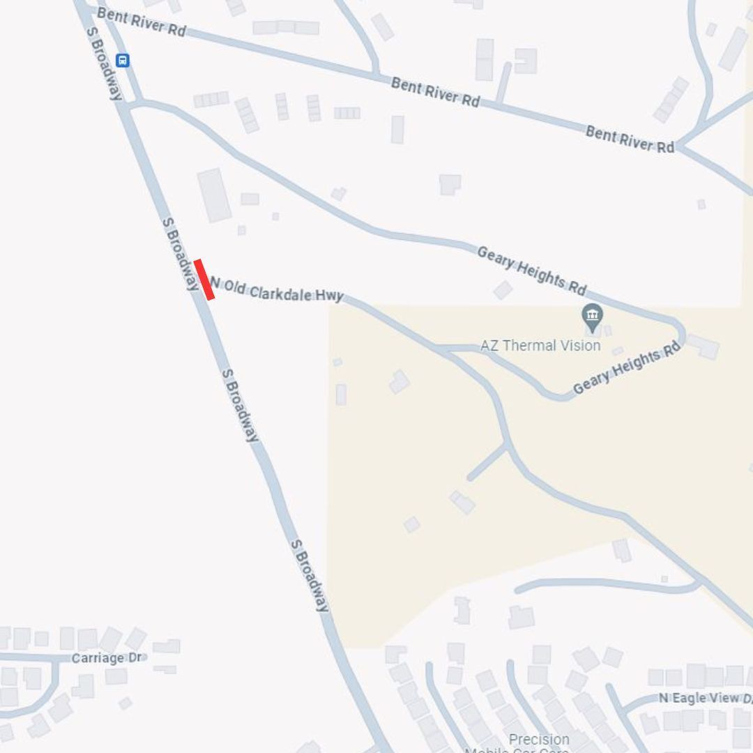 Map of Old Clarkdale Highway-Broadway intersection closure in Clarkdale