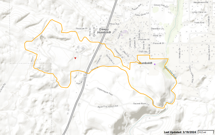 A map of the Iron King Mine/Humboldt Smelter Superfund Site