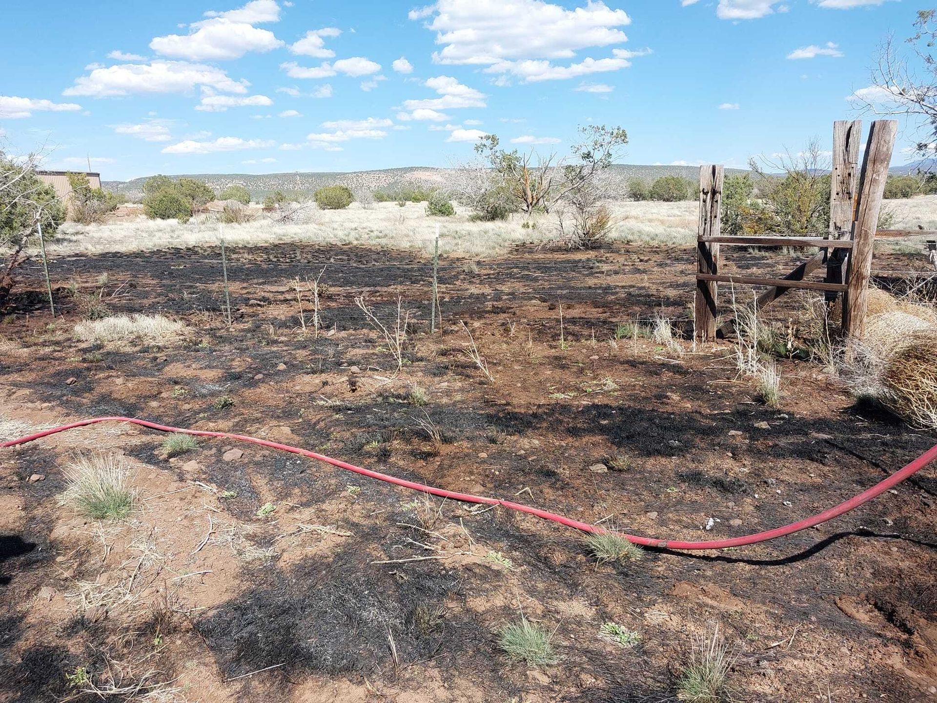 The results of a residential pile burn that spread out of control near Ash Fork