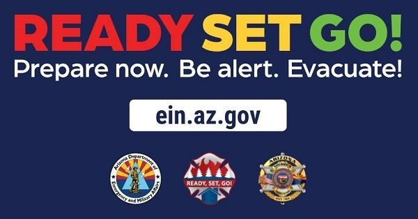 The logo and informational link for Arizona's Ready, Set, Go! emergency evacuation program