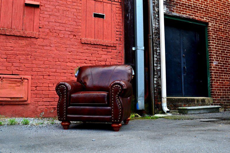 Leather Chair — White Club Chair in Elizabethton, TN