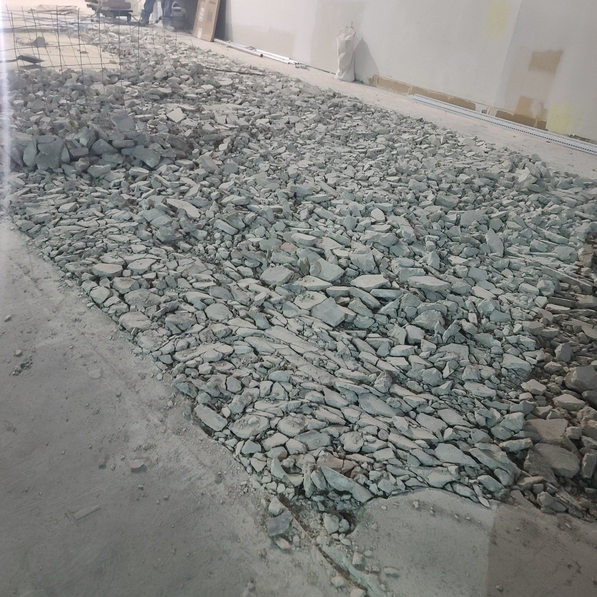 A pile of rocks is laying on the ground