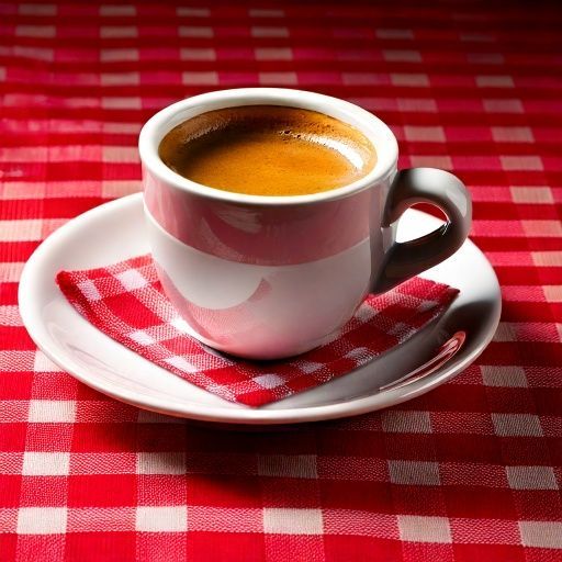 A Cup Of Cappuccino On A Saucer With A Spoon Next To Coffee Beans — Casa Portugal In South Hurstville, NSW