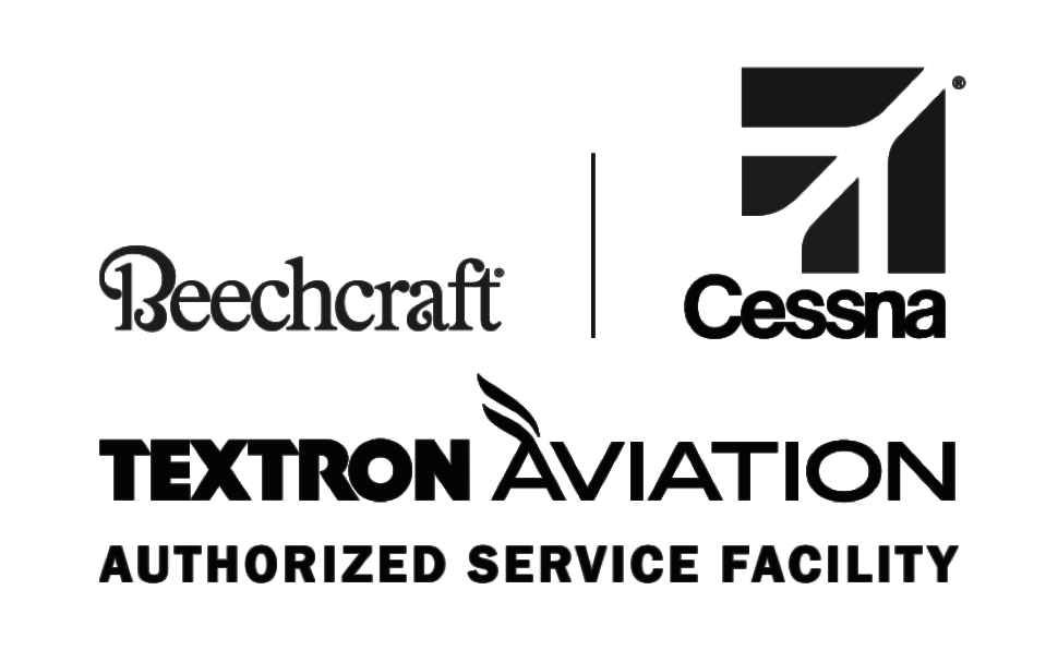 A logo for cessna and beechcraft by textron aviation